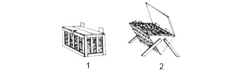 Ящики для строительного ма-териала и выстилки для гнезд для голубей, содержащихся в вольерах